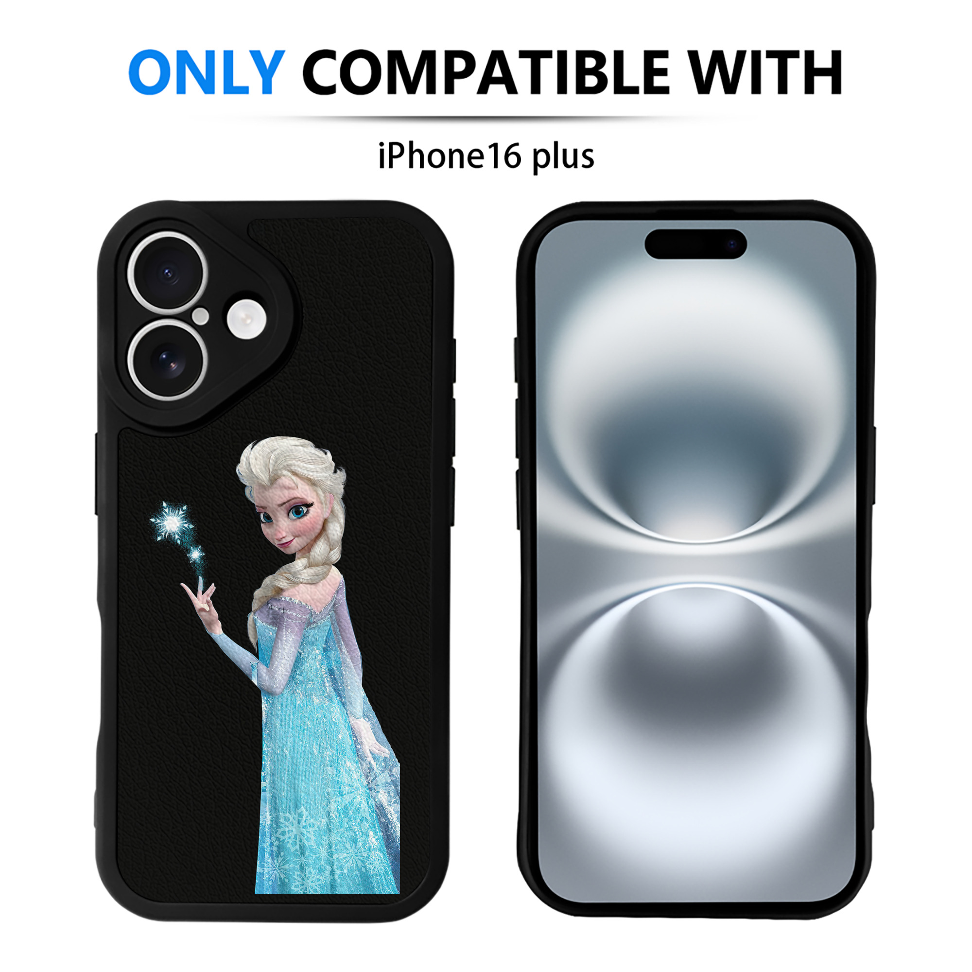 （画像用） アナと雪の女王 アンナ エルサ Frozen Anna Elsa 【iPhone 16シリーズ対応】シリコンスマホケース（レザー調） 材質：シリコン